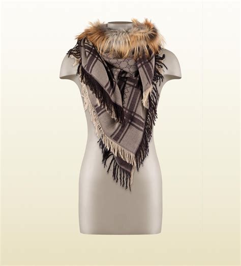 how to wear a gucci scarf|gucci scarf with fur trim.